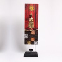 东南亚风格 金粉画烛台 复古摆件Z1-0026