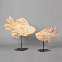 纯手工创意田园仿木鱼摆件摆饰树脂家居装饰工艺品CF1121071-G56