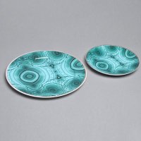 样板房餐桌陶瓷欧式蓝孔雀纹系列西餐盘浅式盘装饰（不含架）LKQW005