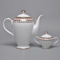 欧式复古浮雕陶瓷茶壶水壶咖啡壶奶壶奶盅 茶具套装S20405E1-G42-TEA