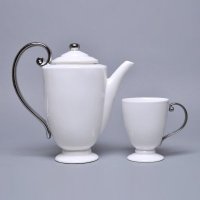 陶瓷咖啡壶套装 下午茶具套装 咖啡壶杯 花茶杯马克杯白色新骨瓷FK-001/FK-005