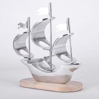 正品进口银色0815铝制帆船摆件 书房 样板房装饰品 家居创意造型摆件11040815-FC