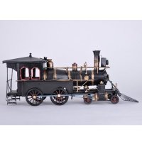 复古黑色火车头模型创意家装饰品摆件铁皮工艺品8519