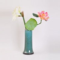 现代时尚直筒翡翠绿中式陶瓷花器花瓶花插装饰品NNYY-6