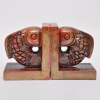 鱼跃龙门 鲤鱼漆器书档 家居装饰品摆件书靠书立创意实用新婚礼物16024