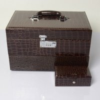 欧式高档皮革鳄鱼纹饰品盒珠宝盒高档PU首饰盒 结婚生日礼物化妆品收纳箱TX-089